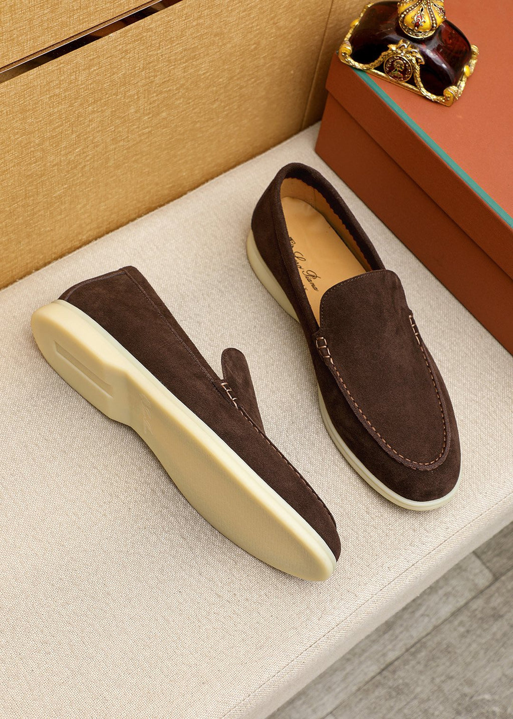 Loro Piana Suede Slip-On Loafers